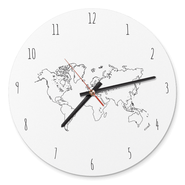 Beispiel: Uhr mit Weltkarte