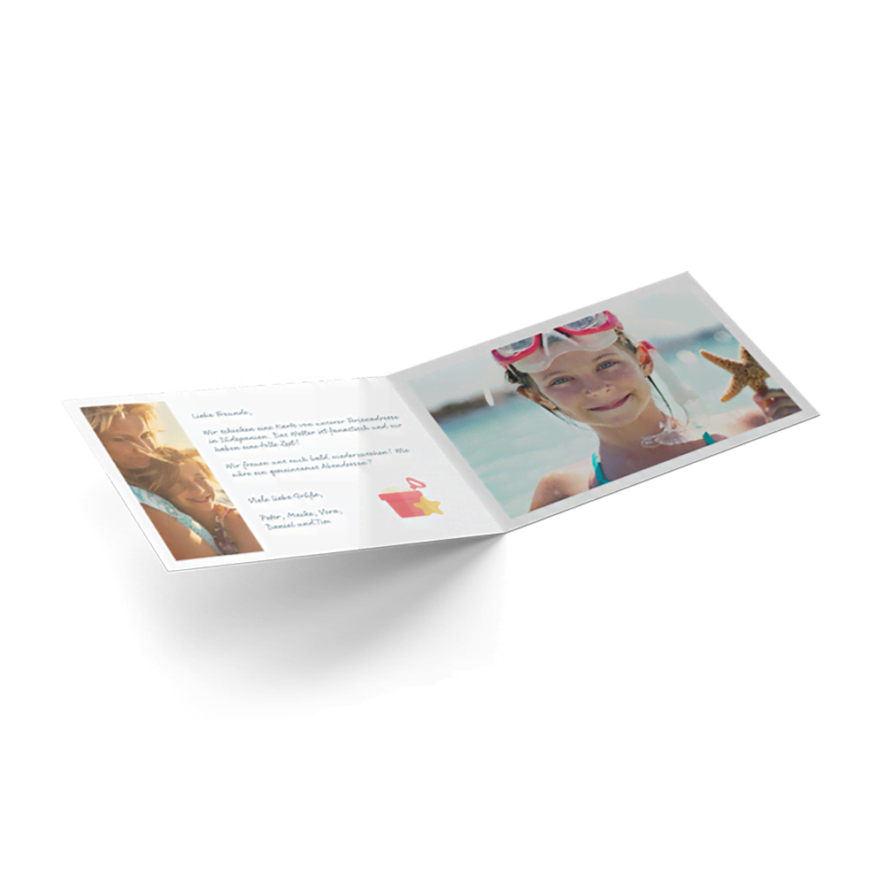 Gefaltete Karte A6 Querformat Gefaltete Karte A6 Querformat