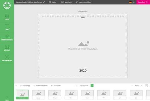 Kalender erstellen im online Editor