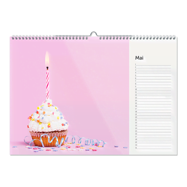 Geburtstagskalender A3 Querformat aufgeschlagen Geburtstagskalender A3 Querformat aufgeschlagen