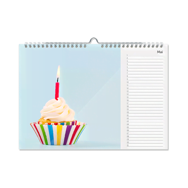 Geburtstagskalender A4 Querformat im Detail Geburtstagskalender A4 Querformat im Detail