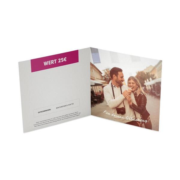 Geschenkgutschein aufgeschlagen Geschenkgutschein aufgeschlagen