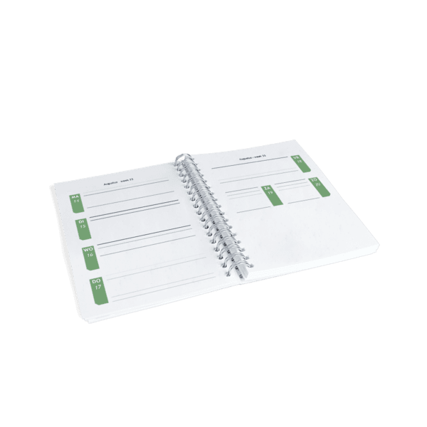 Terminkalender A6 Spiral offen seitlich Terminkalender A6 Spiral offen seitlich