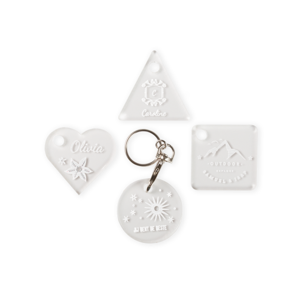 Gravierte Schlüsselanhänger plexiglas