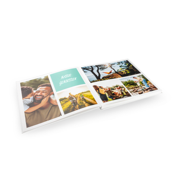 Premium Fotobuch 30x30 aufgeschlagen Premium Fotobuch 30x30 aufgeschlagen