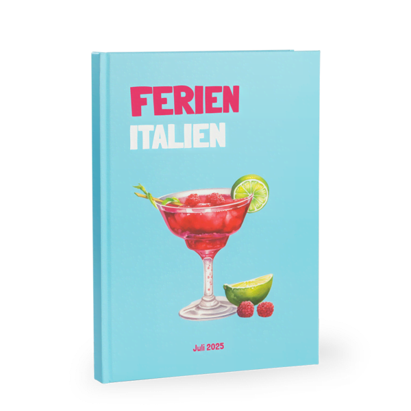 Premium Fotobuch A4 Hochformat blau mit Cocktailglas Premium Fotobuch A4 Hochformat blau mit Cocktailglas