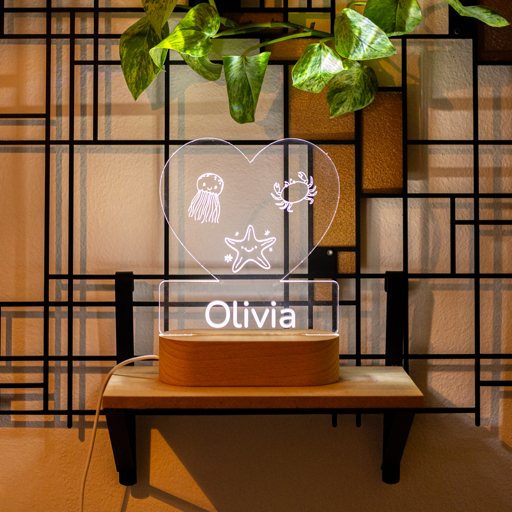 Personalisierte LED-Lampe Herz