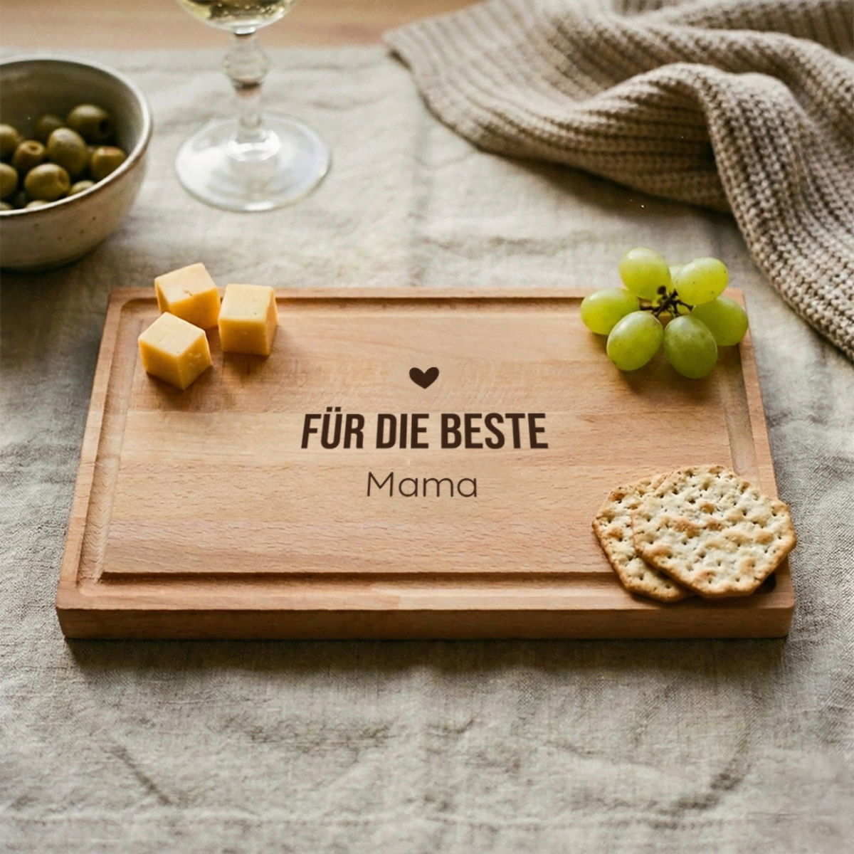 Servierbrett mit Gravur für die beste Mama
