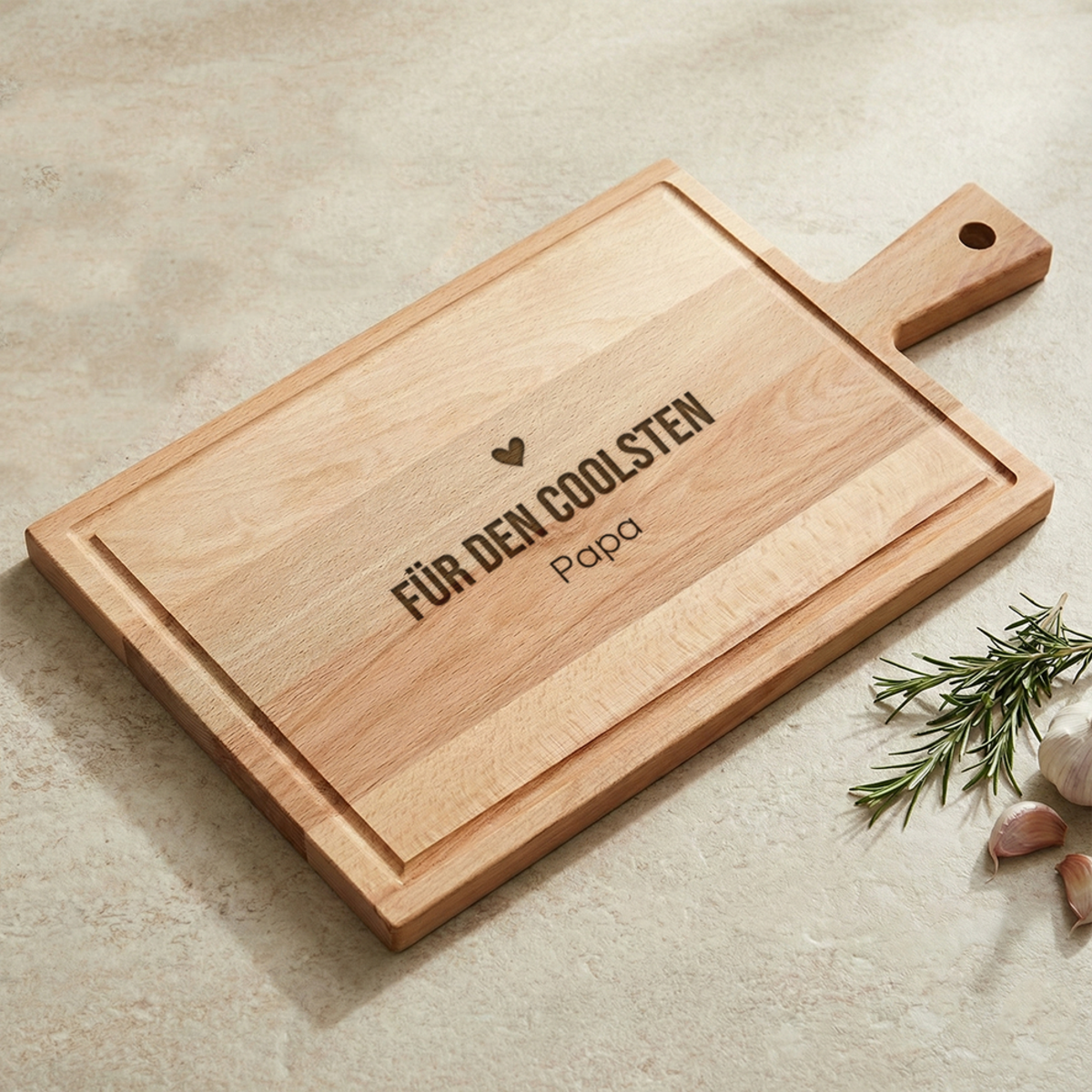 Schneidebrett mit Gravur „Für den coolsten Papa“ Schneidebrett mit Gravur „Für den coolsten Papa“