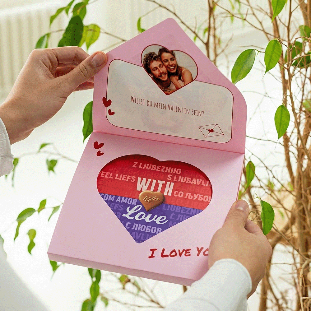 Milka Schokoladenherz bedrucken