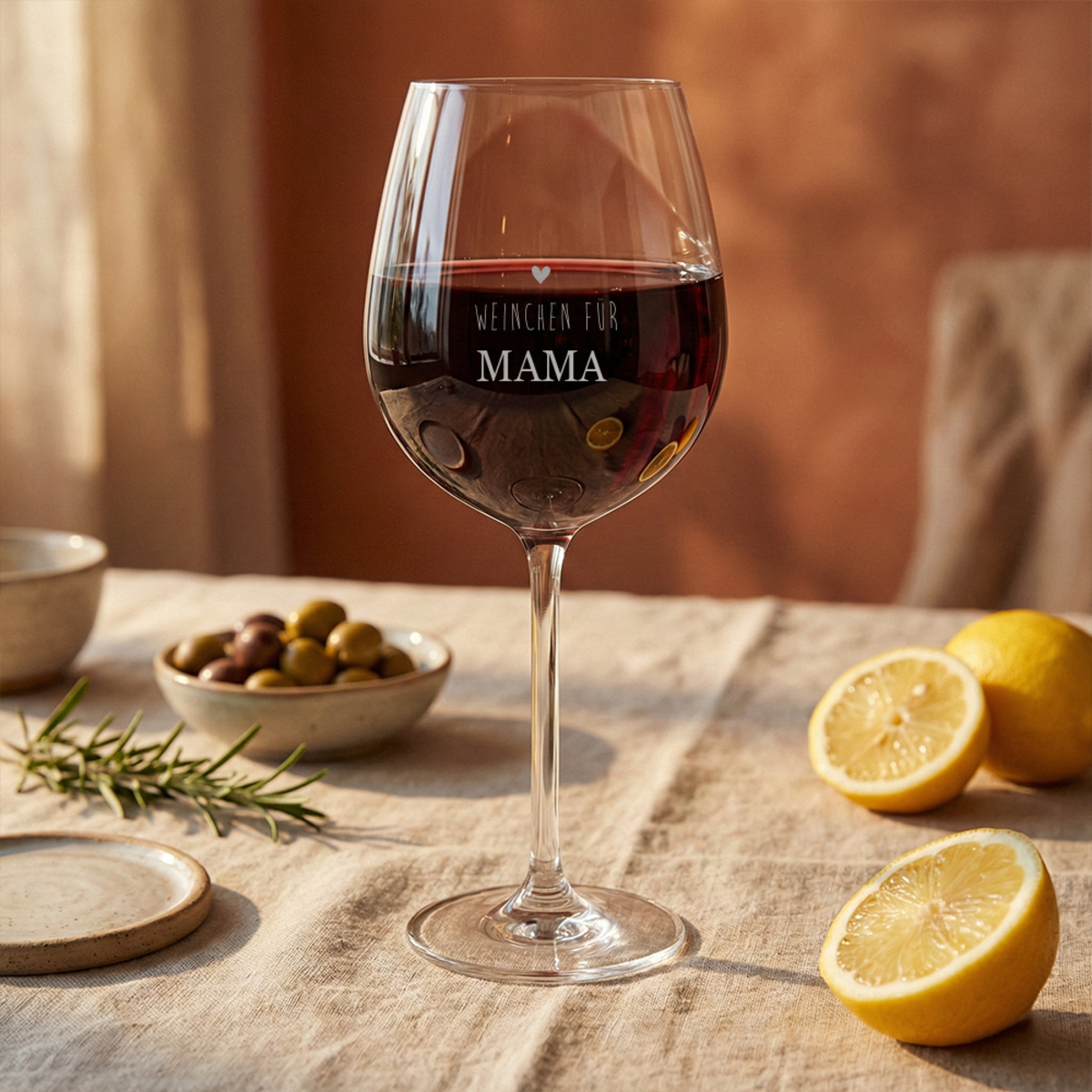 Weinglas mit Gravur „Weinchen für Mama“ Weinglas mit Gravur „Weinchen für Mama“