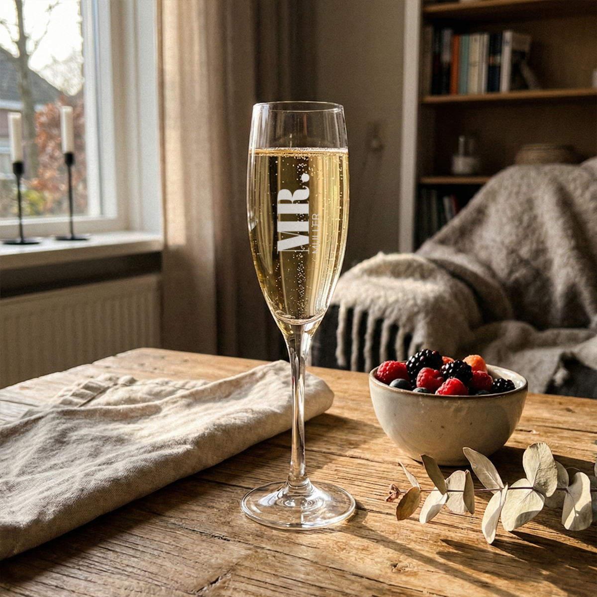 Sektglas mit Gravur „Mr.“ Sektglas mit Gravur „Mr.“