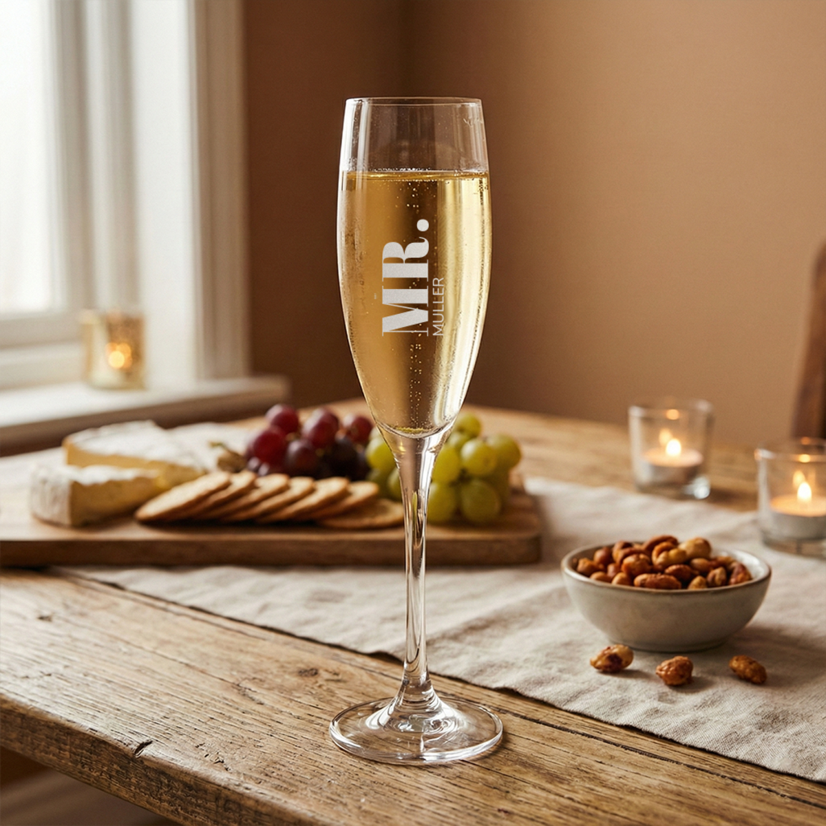Sektglas mit Gravur „Mr. Müller“ Sektglas mit Gravur „Mr. Müller“