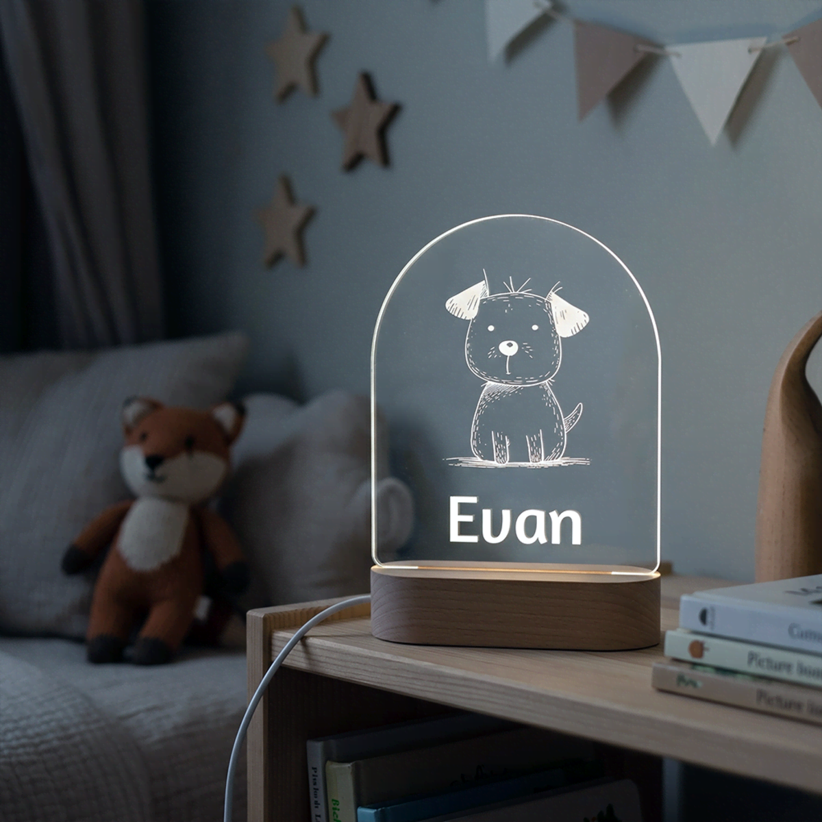 personalisiertes LED-Lämpchen Hund Evan