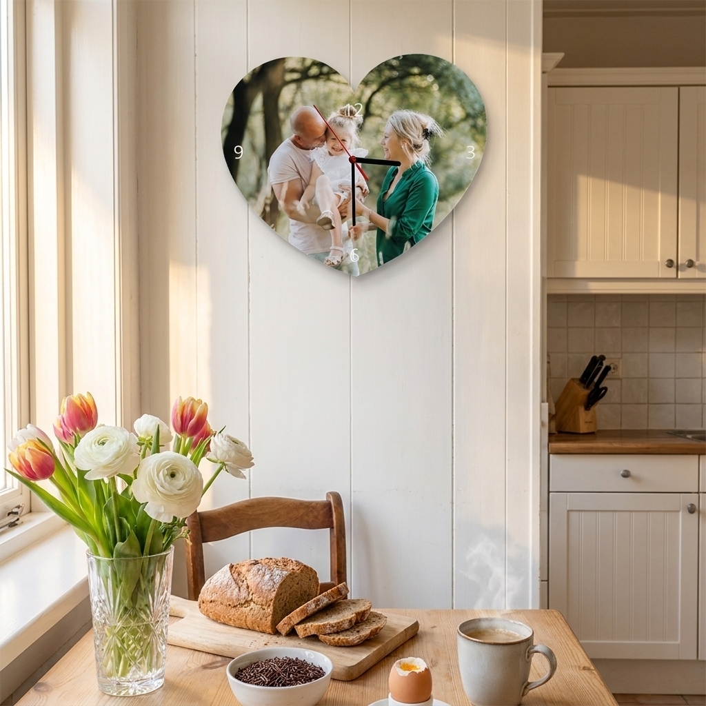 Uhr mit Foto Herz Uhr mit Foto Herz