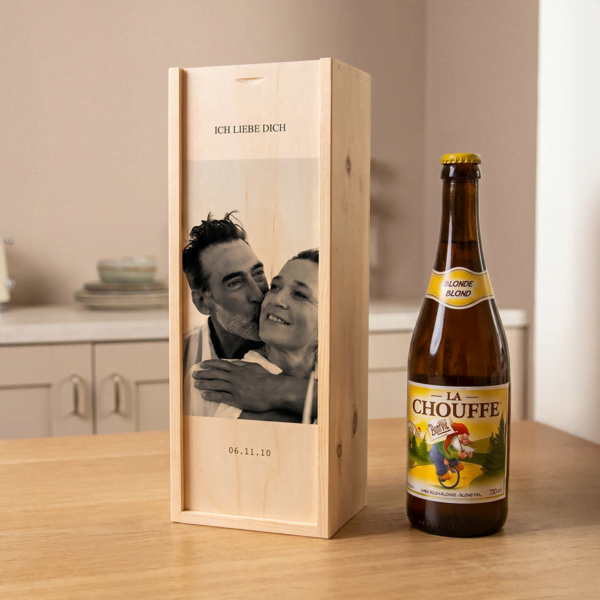 Personalisierte Bierkiste mit Foto