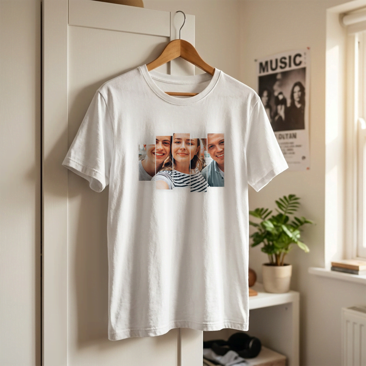 Weisses T-Shirt mit Aufdruck vorne Weisses T-Shirt mit Aufdruck vorne