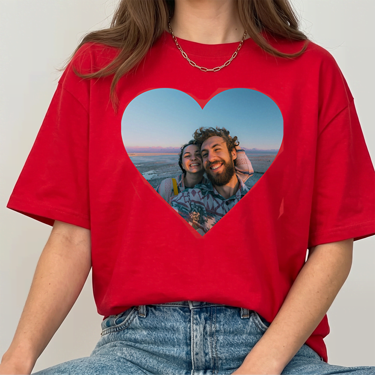 rotes t-shirt herz print