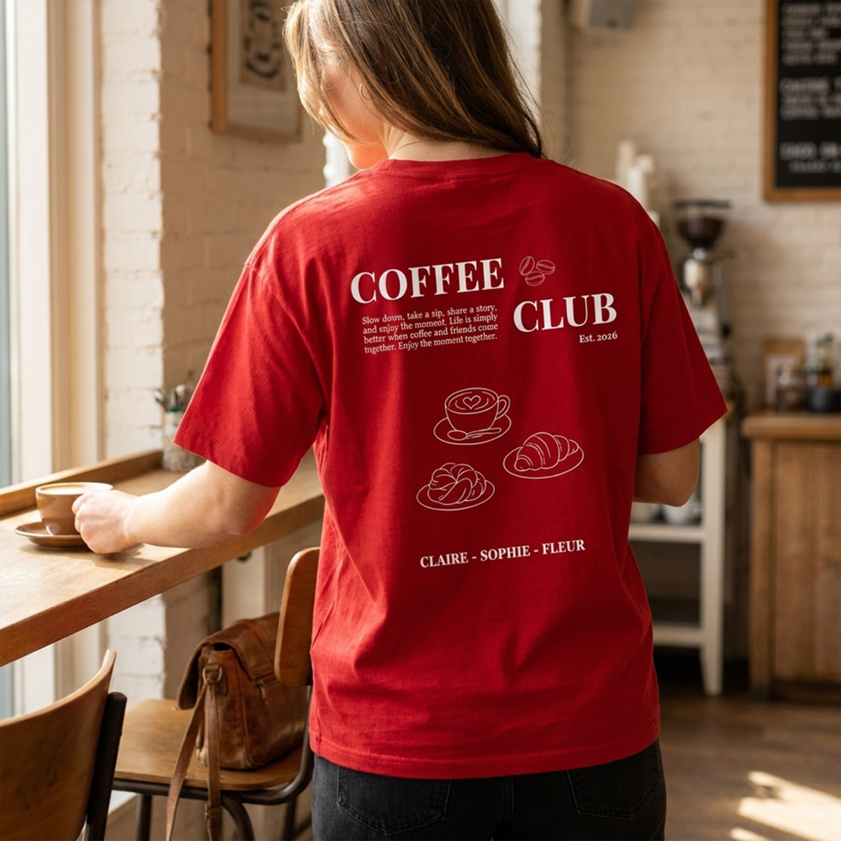 rotes t-shirt mit rueckendruck rotes t-shirt mit rueckendruck