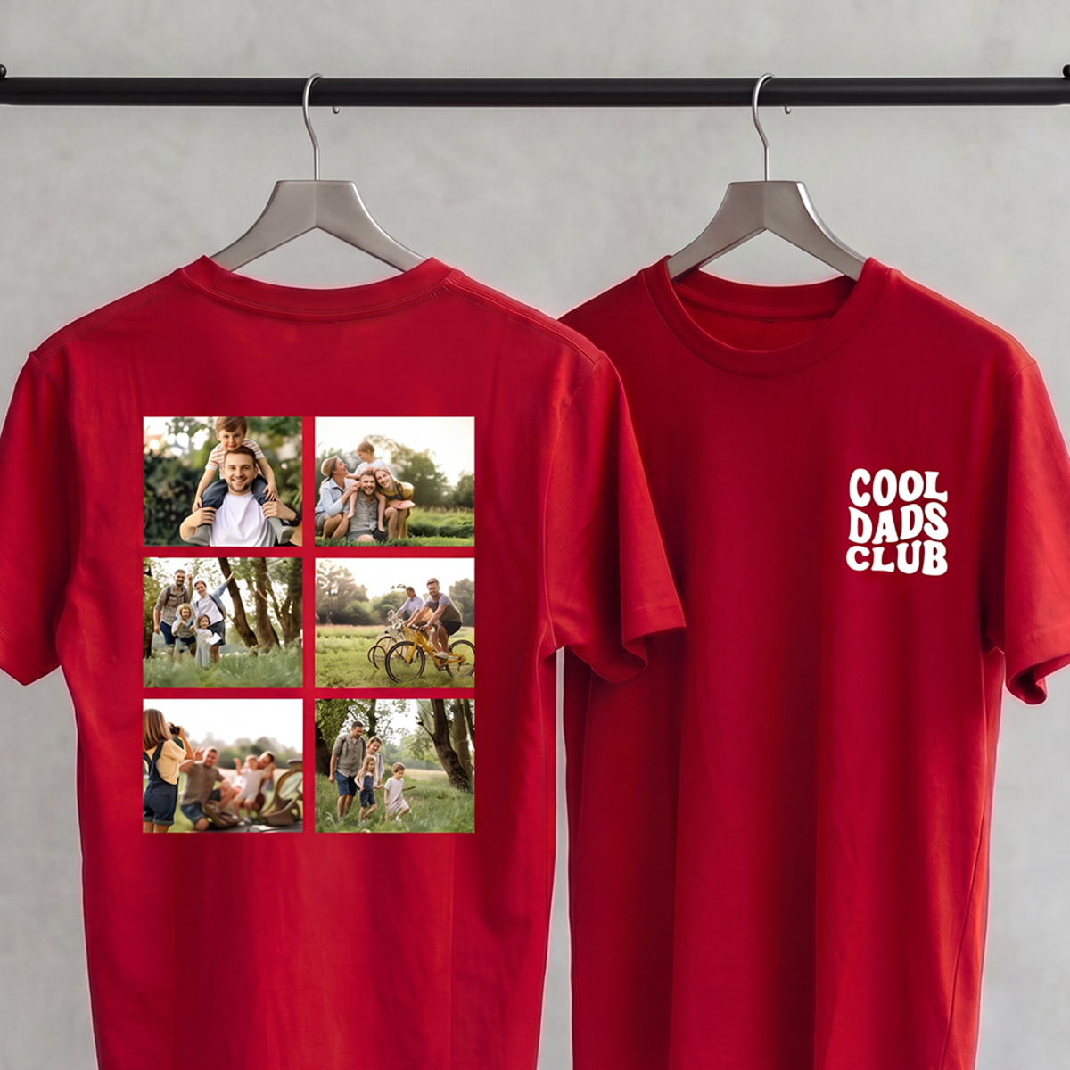 rotes t-shirt vorder und rueckseite