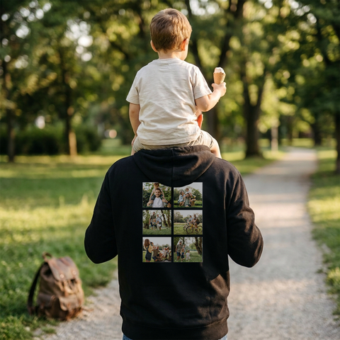 Schwarzer Hoodie mit Aufdruck auf der Rückseite