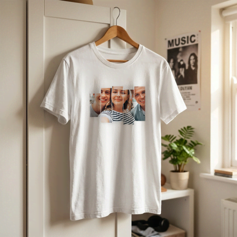 Weisses T-Shirt mit Aufdruck auf der Vorderseite