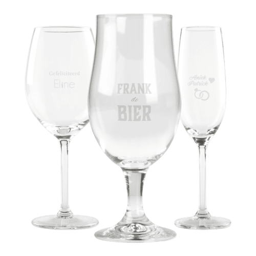 Laat je eigen bierglas, wijnglas of champagneglas graveren!