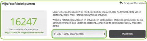 Stap 3: Punten inwisselen Stap 3: Punten inwisselen