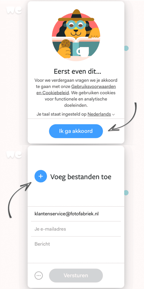 Afbeelding van hoe WeTransfer werkt