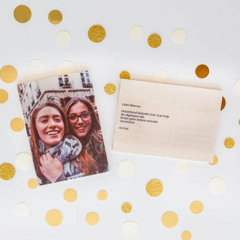 Bedankt cadeau voor haar houten kaart
