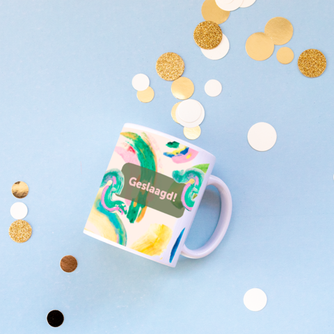 Geslaagd cadeau voor haar mok