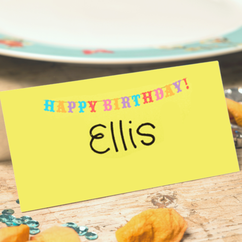 Naamkaartje kinderfeestje Naamkaartje kinderfeestje