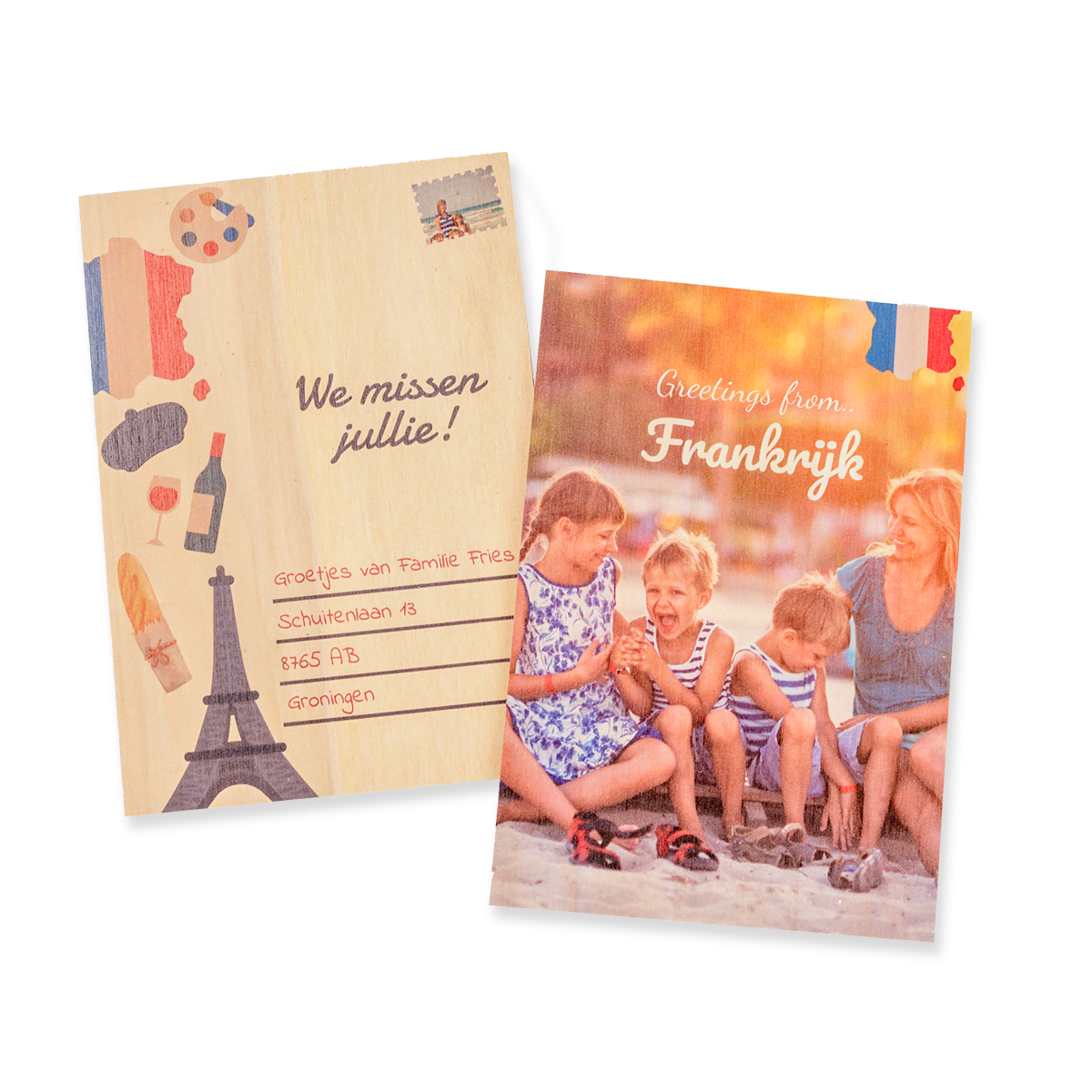 Houten Kaarten A6 Staand (set van 4)