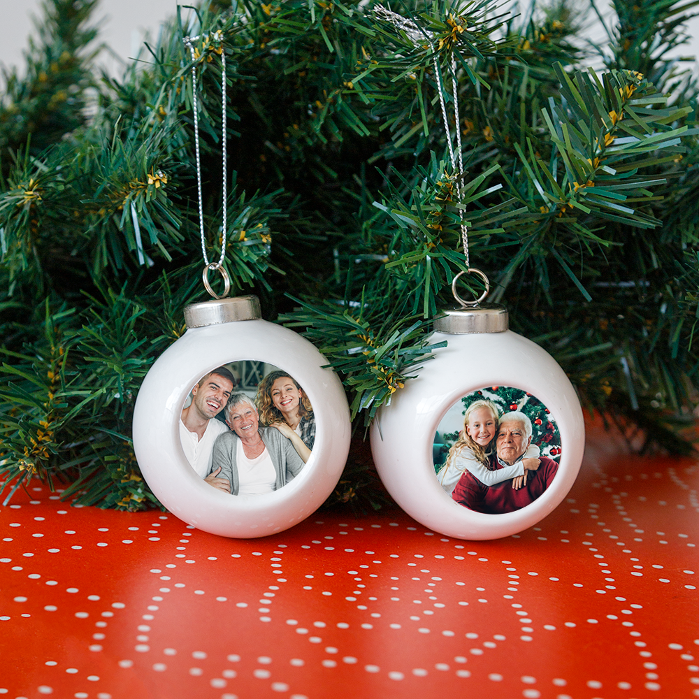 Kerstbal met eigen foto maken Kerstbal met eigen foto maken