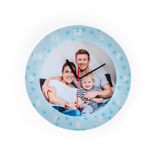 Klok met foto en uurnotatie Klok met foto en uurnotatie