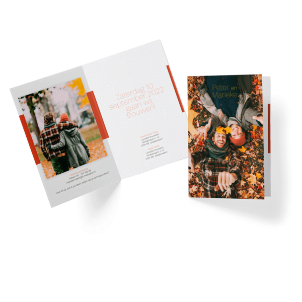 A5 dubbel kaart staand trouwen A5 dubbel kaart staand trouwen