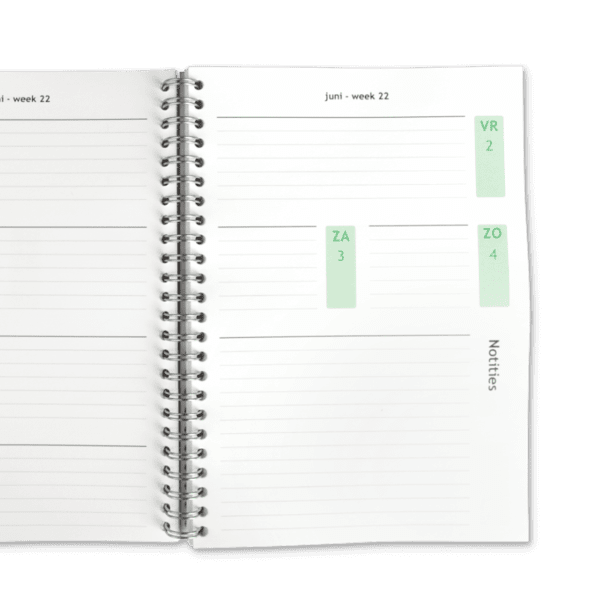 Jaaragenda A5 staand ontwerpen