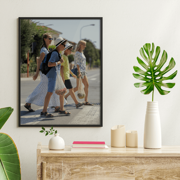 Zwart aluminium lijst voorzien van écht glas