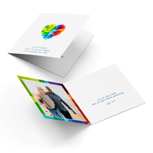 Dubbele kaart 10x10 vierkant Valentijn