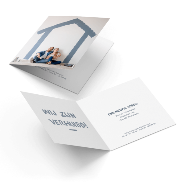 Dubbele kaart 10x10 vierkant verhuizen Dubbele kaart 10x10 vierkant verhuizen