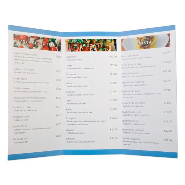 Menukaart a3 drieluik binnenkant Menukaart a3 drieluik binnenkant