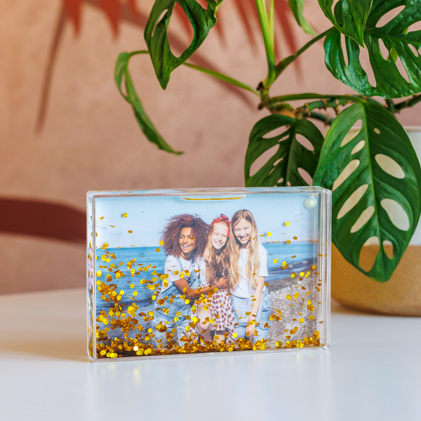 Fotoblok met glitters maken Fotoblok met glitters maken