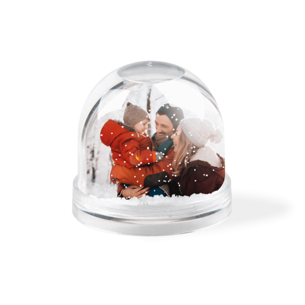 Bol met sneeuw en foto Fotobol met sneeuw