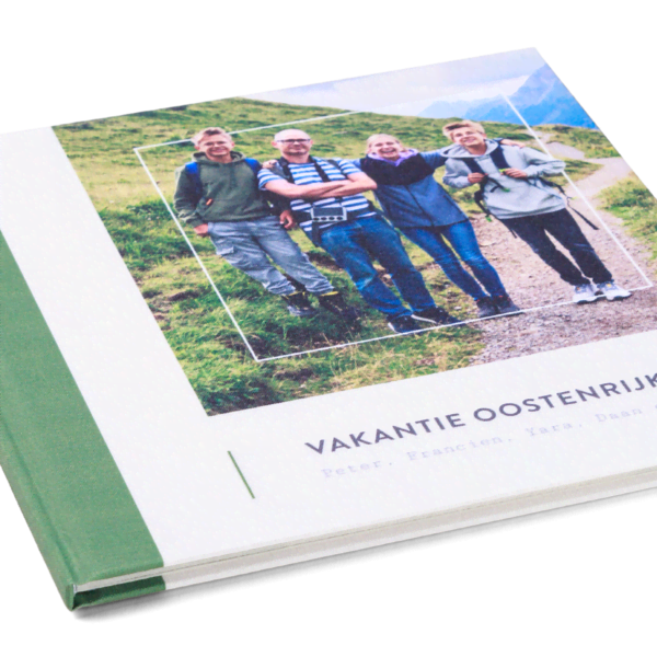 Grønn fotoboek 21x21 vierkant maken