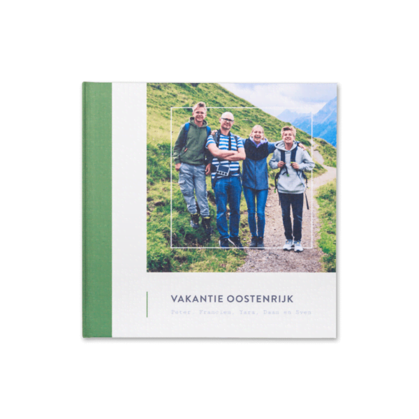 Grønn fotoboek 21x21 vierkant ontwerpen
