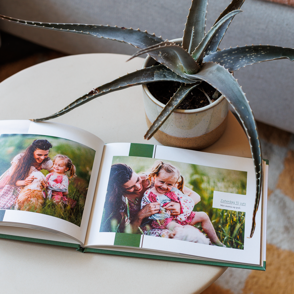 Grønn Fotoboek A5 liggend ontwerpen