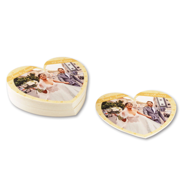 Bierviltjes met foto in hart vorm Bierviltjes met foto in hart vorm