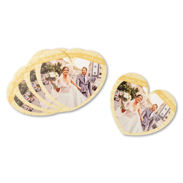 Bierviltjes met foto in hart vorm Bierviltjes met foto in hart vorm