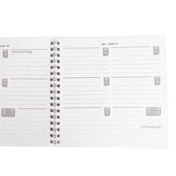 Vierkante jaaragenda maken