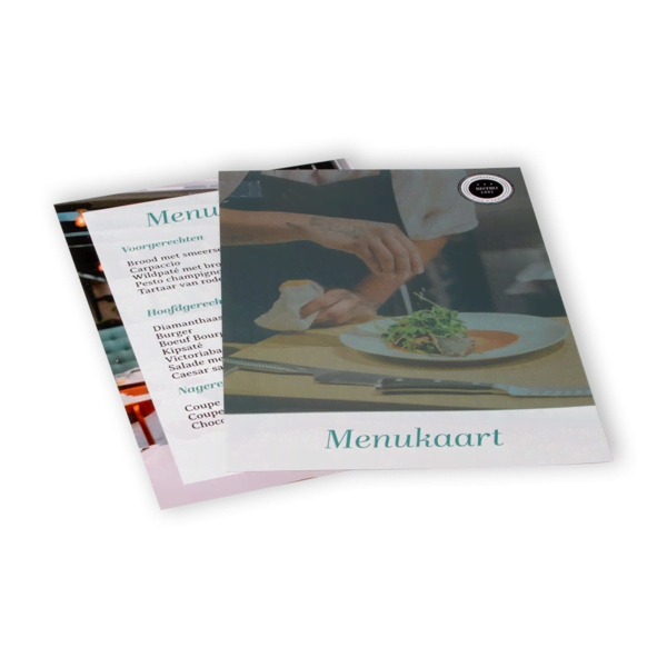 Menukaart A4 staand maken Menukaart A4 staand maken